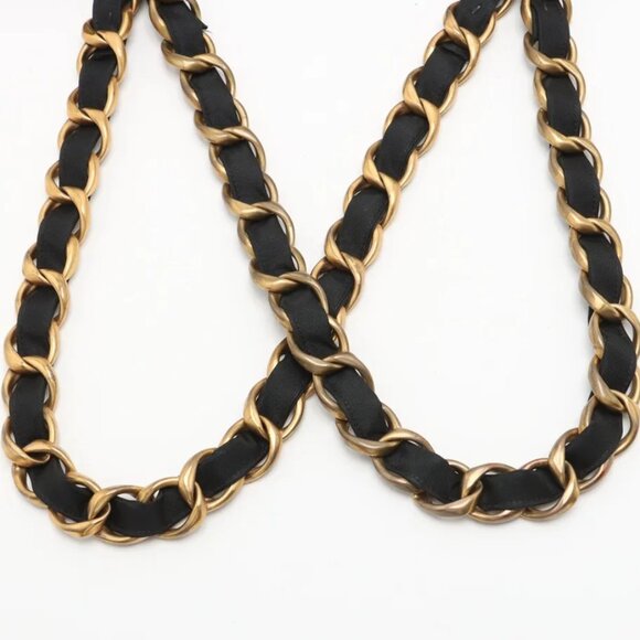 Chanel Vintage Coco Mark Nylon Chain Tote Bag Black Gold Metal - Picture 8 of 11